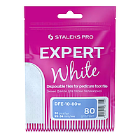 Сменные файлы белые для терки педикюрной Staleks Pro Expert 10, 80 грит, 30 шт DFE-10-80w