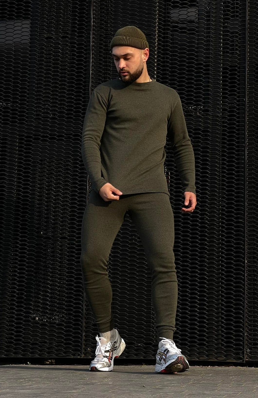 Армійська повсякденна термобілизна для зими, Найкраща зігрівальна термобілизна хакі, фото 1