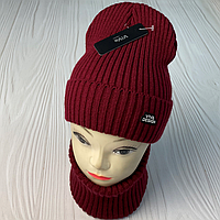 М 91099 Комплект для мальчика шапка на флисе "VIVA DESIGN" и снуд, от 3-15 лет разные цвета