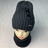 М 91044 Комплект для хлопчика шапка на флісі "NYC" і снуд, от 3-15 років різні кольори, фото 4