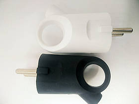 Вилка NEOMAX кутова з кільцем біла/чорна