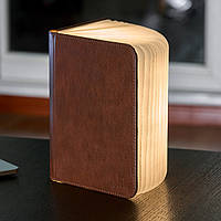 Светильник-книга на аккумуляторе Smart Book натуральная кожа