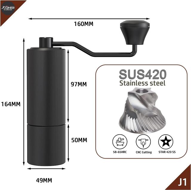 Ручная кофемолка JOQINEER Стальные жернова с чехлом мелкий помол для турки