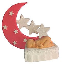 Цукрова прикраса для торта Малюк на місяці  дівчинка
