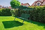 Гойдалка садова JUST GARDEN RELAX тримісна з навісом для дачі саду, фото 5