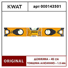Будівельний алюмінієвий рівень 40 см 3 капсули алюмінієва рамка 1.5 мм INGCO INDUSTRIAL