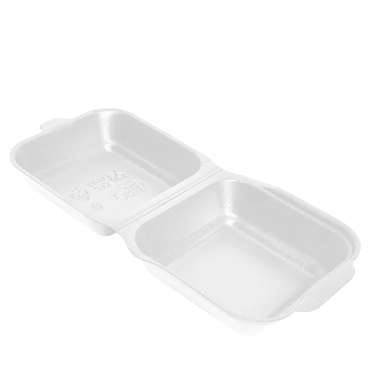 Ланч бокс одноразовий білий із спіненого полістиролу 150x152x60 мм 250 шт, фото 1