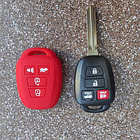 Чехол силиконовый для Toyota Rav4 Camry Corolla Prius 4 кнопки