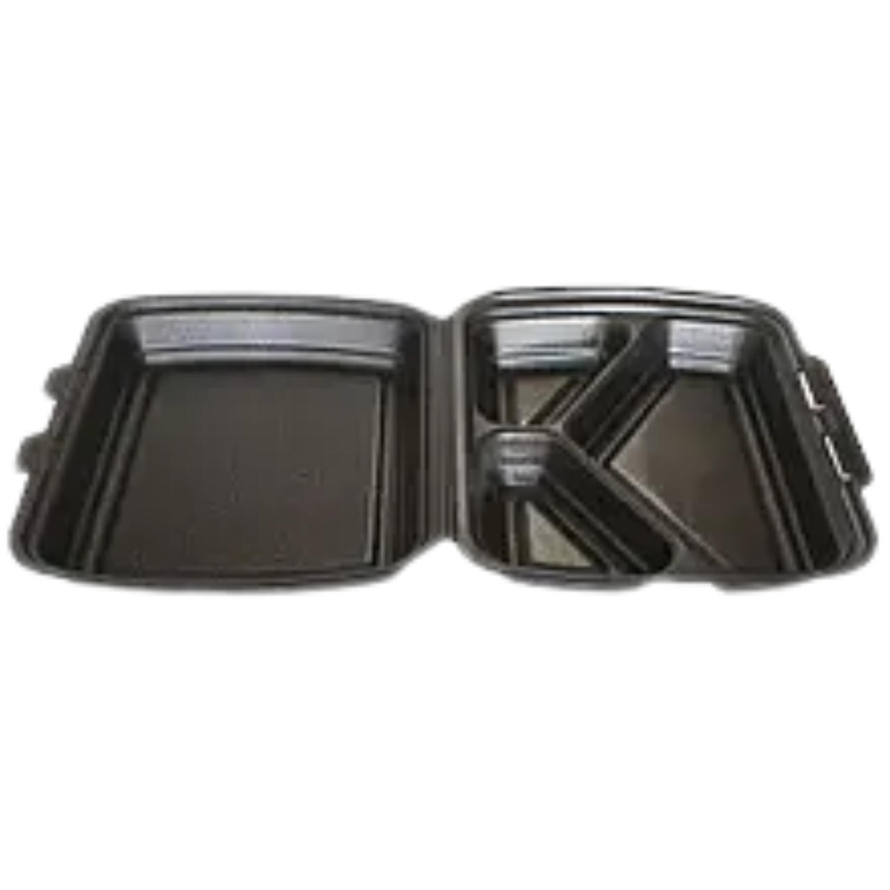 Ланч бокс чорний із спіненого полістиролу 250x210x70 мм 125 шт, фото 1