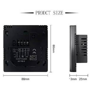 Терморегулятор сенсорний 4Heat AE-669 чорний 4HT.AE669B, фото 2