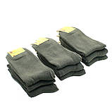 Чоловічі зимові шкарпетки високі махрові Упаковка 12 пар Теплі шкарпетки від виробника Хакі 42-45, фото 2