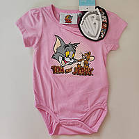 Детская футболка боди розовая Tom and Jerry 68 см
