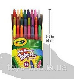 Викручуються олівці міні різними ефектами Крайола 24 шт Crayola Twistables, фото 1