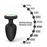 Світна анальна пробка з вібрацією 10X Light Up Rechargeable Anal Plug - 9,8*4,4 см - Анальні іграшки, фото 2