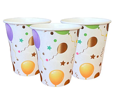 Стаканчики одноразові паперові "Кольорові кулі", 10 шт/уп