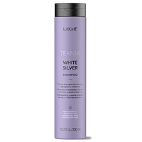 Тонирующий шампунь для нейтрализации желтого оттенка волос Lakme Teknia White Silver Shampoo 300 мл