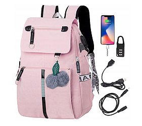 Рюкзак міський для дівчаток USB комплект
