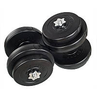 Гантели наборные спортивные для фитнеса и спорта 2х18 кг (Металлический Гриф) Черный KU-22