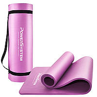 Килимок тренувальний для йоги та фітнесу Power System PS-4017 NBR Fitness Yoga Mat Plus Pink (180х61х1) DM-11