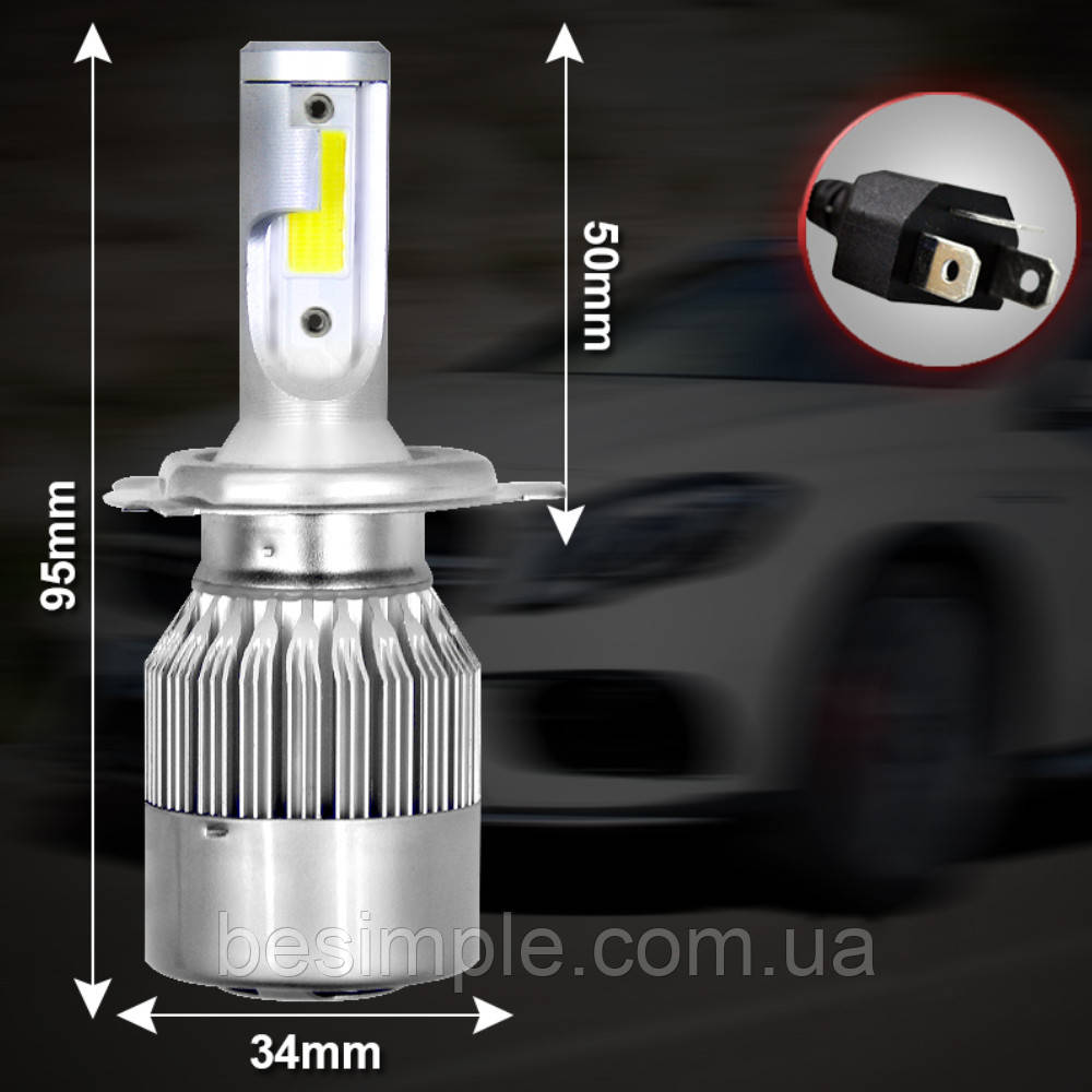 1 шт C6-H4, 36W, LED лампа для авто, Оригінал / Світлодіодні лампи для авто / Автолампи