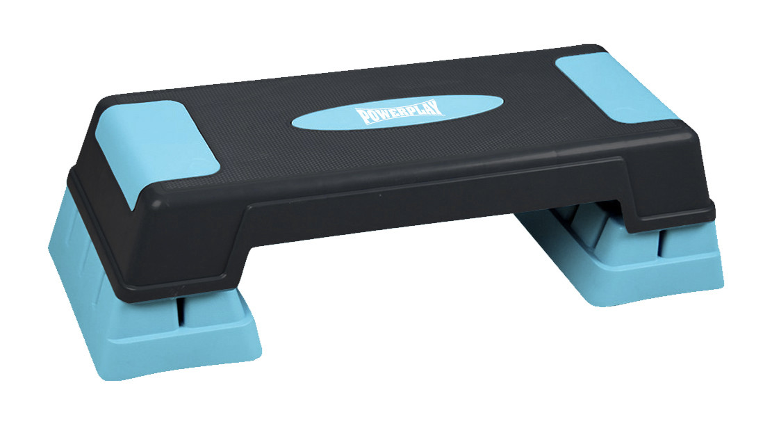Степ платформа спортивная многофункциональная для аэробики PowerPlay 3 уровня 12-17-22 см Черно-голубая KU-22 - фото 4 - id-p1938491159