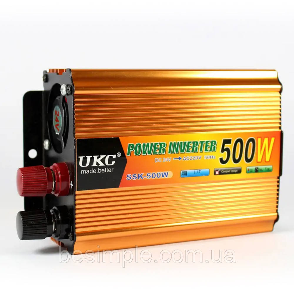 Автомобільний Інвертор 500Вт AC/DC 24V SSK в автомобіль / Перетворювач напруги