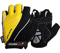 Велоперчатки спортивные велосипедные перчатки для катания на велосипеде 5024 D Черно-желтые L KU-22