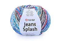 YarnArt Jeans Splash, №942, цвет Красно-голубая