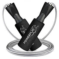 Скакалка тренировочная спортивная скоростная с подшипниками PowerPlay 4209 Sport Jump Rope Черная (3m.) KU-22