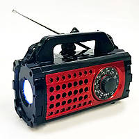 Аккумуляторный радиоприемник с фонарем и солнечной панелью FM/AM/SW/USB Everton RT-824 / Радио павербанк
