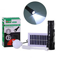 Аккумуляторный фонарь с солнечной панелью BL YW 037 + Лампочка + Мини-светильник