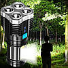 Світлодіодний ручний акумуляторний ліхтар з USB, X509 4LED/переносний LED+COB ліхтар з бічним світлом, фото 8