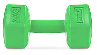 Гантель для фитнеса тренировочная композитная PowerPlay 4124 Hercules 2 кг. Зеленая (1шт.) VE-33