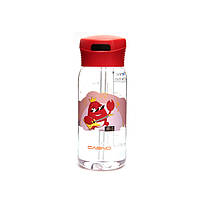 Пляшка спортивна для води пластикова CASNO 400 мл KXN-1195 Червона (краб) з соломинкою VE-33