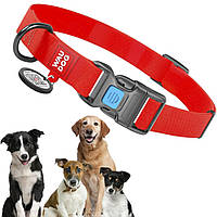 Влагостойкий ошейник для собак c QR-паспортом пряжкой-фастекс, WAUDOG Waterproof, L / Умная амуниция для собак