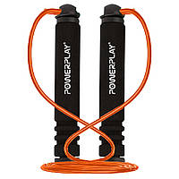 Скакалка тренировочная спортивная PowerPlay 4205 Classic Plus Jump Rope Оранжевая (2,7m.) VE-33