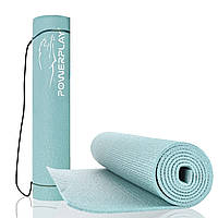 Коврик тренировочный для йоги и фитнеса PowerPlay 4010 PVC Yoga Mat Мятный (173x61x0.6) VE-33