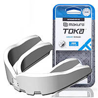 Капа для бокса защитная боксерская защита для единоборств MAKURA Toka взрослая White DM-11