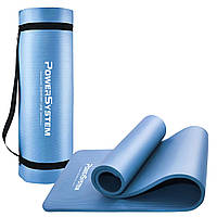 Коврик тренировочный для йоги и фитнеса Power System PS-4017 NBR Fitness Yoga Mat Plus Blue DM-11