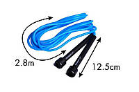 Скакалка тренировочная спортивная PowerPlay 4201 Basic Jump Rope Синяя (2,8m.) DM-11