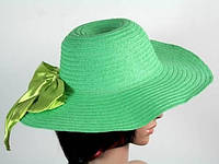 Соломенная шляпа Инегал 40 см зеленая