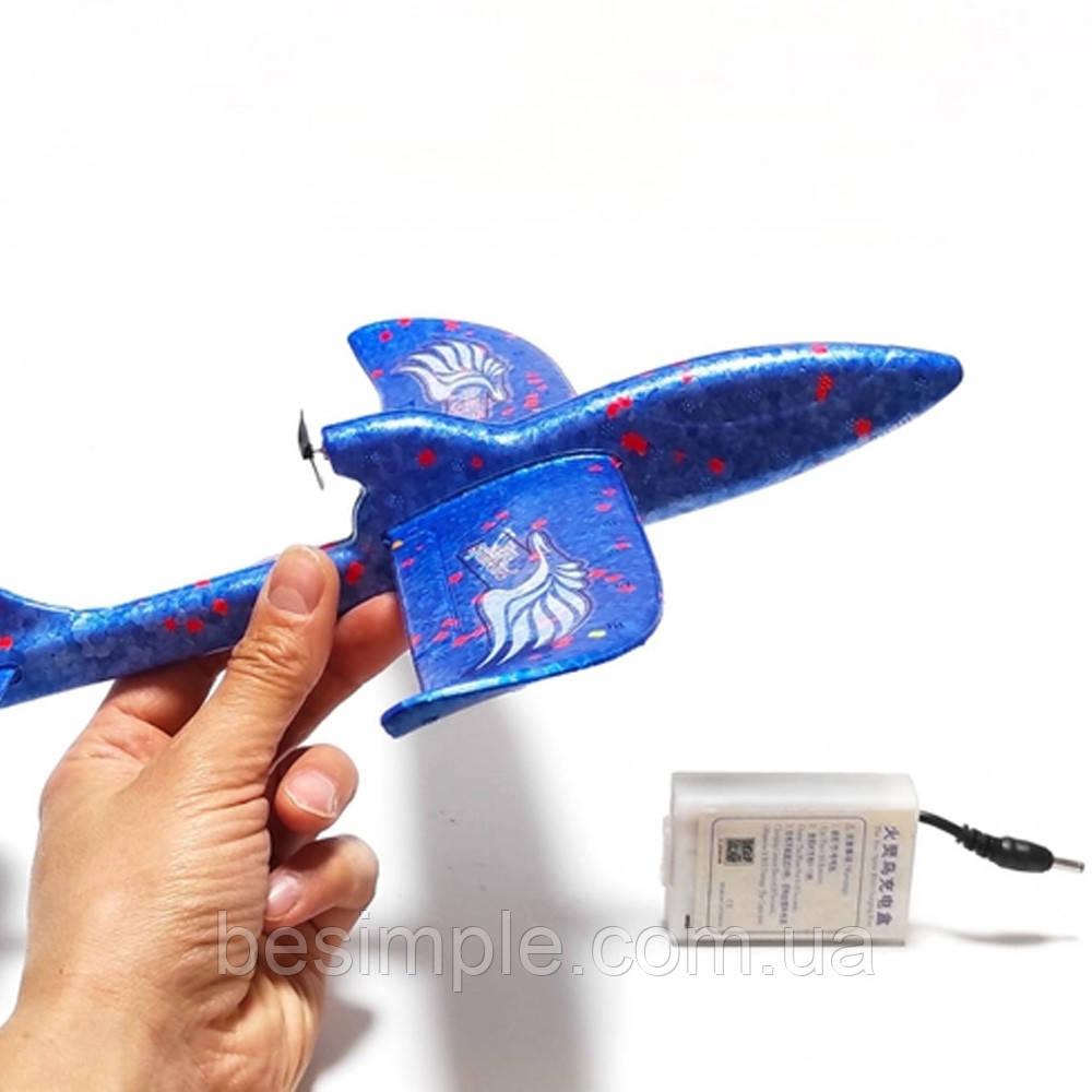 Детский самолет-планер EL-1231, с моторчиком, Синий / Летающий планер / Самолет из пенопласта с пропеллером - фото 3 - id-p1938489661