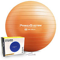 Мяч фитбол спортивный тренировочный для фитнеса Power System PS-4013 Ø75 cm PRO Gymball Orange DM-11