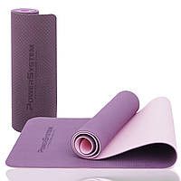 Килимок тренувальний для йоги та фітнесу Power System PS-4060 TPE Yoga Mat Premium Purple (183х61х0.6) DM-11