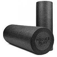 Ролик массажный спортивный тренировочный (роллер) гладкий PowerPlay 4021 Fitness Roller Черный (60x15см.)