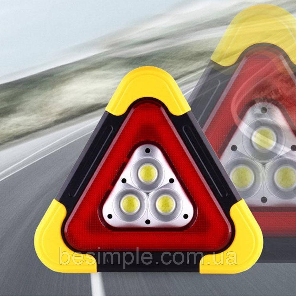 Знак аварійний LED-прожектор 3в1 Gold Orion OR-7709, акумуляторний, з USB, Сонячною панеллю та PowerBank, фото 1