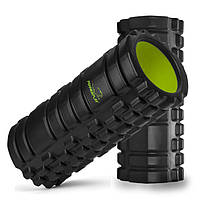 Ролик масажний спортивний тренувальний (роллер) PowerPlay 4025 Massage Roller Чорно-зелений (33x15см.) DM-11