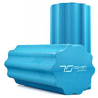 Ролик массажный спортивный тренировочный 7SPORTS профилированный YOGA Roller EVA RO3-45 синий (45*15см.) GL-55