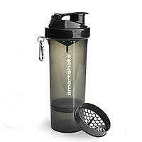 Бутылка шейкер спортивная универсальная для спортзала SmartShake Slim 500ml Black (Original) GL-55