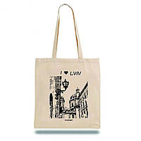 Экошопер стильный тканевая сумка с длинными ручками Lviv DM-11